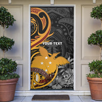 Personalised Papua New Guinea Door Cover Happy Independence Day LT05 Black - Polynesian Pride