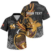 Personalised Papua New Guinea Family Matching Tank Maxi Dress and Hawaiian Shirt Happy Independence Day LT05 Son's Shirt Black - Polynesian Pride