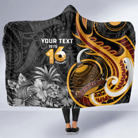 Personalised Papua New Guinea Hooded Blanket Happy Independence Day LT05 One Size Black - Polynesian Pride
