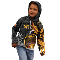 Personalised Papua New Guinea Kid Hoodie Happy 50th Independence Anniversary - Polynesian Pride