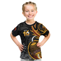 Personalised Papua New Guinea Kid T Shirt Happy 50th Independence Anniversary LT05 Black - Polynesian Pride
