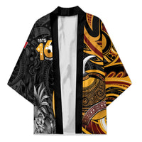 Personalised Papua New Guinea Kimono Happy Independence Day LT05 Unisex Black - Polynesian Pride