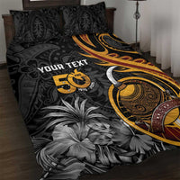 Personalised Papua New Guinea Quilt Bed Set Happy 50th Independence Anniversary - Polynesian Pride