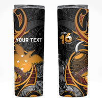 Personalised Papua New Guinea Skinny Tumbler Happy Independence Day LT05 Black - Polynesian Pride