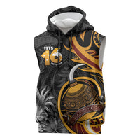 Personalised Papua New Guinea Sleeveless Hoodie Happy 50th Independence Anniversary LT05 Black - Polynesian Pride