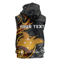 Personalised Papua New Guinea Sleeveless Hoodie Happy 50th Independence Anniversary LT05 - Polynesian Pride