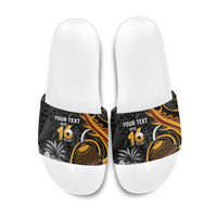 Personalised Papua New Guinea Slide Sandals Happy 50th Independence Anniversary LT05 - Polynesian Pride