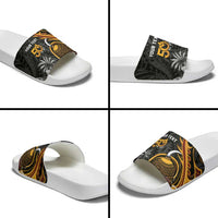 Personalised Papua New Guinea Slide Sandals Happy 50th Independence Anniversary LT05 - Polynesian Pride