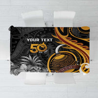 Personalised Papua New Guinea Tablecloth Happy 50th Independence Anniversary - Polynesian Pride