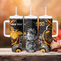 Personalised Papua New Guinea Tumbler With Handle Happy 50th Independence Anniversary - Polynesian Pride