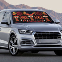 Papua Batik Motif Auto Sun Shade Papua Spirit Black Version - Polynesian Pride