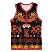 Papua Batik Motif Basketball Jersey Papua Spirit Black Version - Polynesian Pride