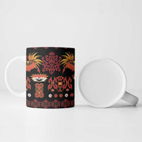 Papua Batik Motif Ceramic Mug Papua Spirit Black Version - Polynesian Pride