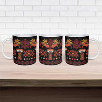 Papua Batik Motif Ceramic Mug Papua Spirit Black Version - Polynesian Pride