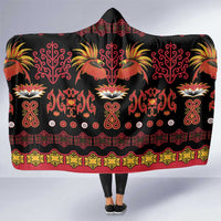 Papua Batik Motif Hooded Blanket Papua Spirit Black Version - Polynesian Pride