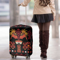 Papua Batik Motif Luggage Cover Papua Spirit Black Version - Polynesian Pride