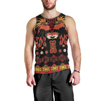 Papua Batik Motif Men Tank Top Papua Spirit Black Version - Polynesian Pride