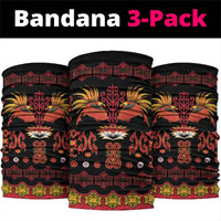 Papua Batik Motif Neck Gaiter Papua Spirit Black Version - Polynesian Pride