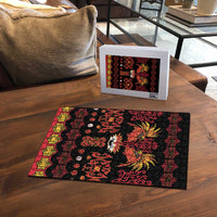 Papua Batik Motif Puzzle Papua Spirit Black Version LT05 - Polynesian Pride