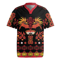 Papua Batik Motif Rugby Jersey Papua Spirit Black Version - Polynesian Pride