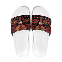 Papua Batik Motif Slide Sandals Papua Spirit Black Version LT05 Black - Polynesian Pride