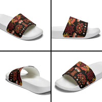 Papua Batik Motif Slide Sandals Papua Spirit Black Version LT05 - Polynesian Pride
