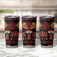 Papua Batik Motif Tumbler Cup Papua Spirit Black Version - Polynesian Pride