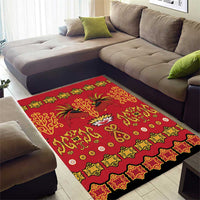 Papua Batik Motif Area Rug Papua Spirit Red Version - Polynesian Pride