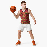 Papua Batik Motif Basketball Jersey Papua Spirit Red Version LT05 - Polynesian Pride