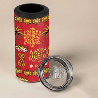 Papua Batik Motif 4 in 1 Can Cooler Tumbler Papua Spirit Red Version - Polynesian Pride