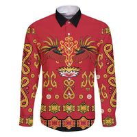 Papua Batik Motif Family Matching Puletasi and Hawaiian Shirt Papua Spirit Red Version - Polynesian Pride