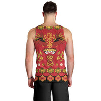 Papua Batik Motif Men Tank Top Papua Spirit Red Version - Polynesian Pride