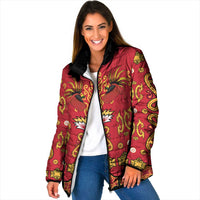Papua Batik Motif Padded Jacket Papua Spirit Red Version - Polynesian Pride