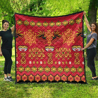 Papua Batik Motif Quilt Papua Spirit Red Version - Polynesian Pride