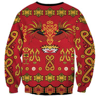 Papua Batik Motif Sweatshirt Papua Spirit Red Version - Polynesian Pride
