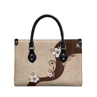 Polynesia Hibiscus Leather Bag Cameo Curve Motif - Polynesian Pride