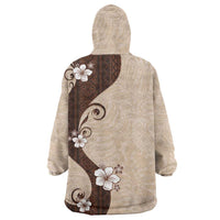 Polynesia Hibiscus Wearable Blanket Hoodie Cameo Curve Motif - Polynesian Pride