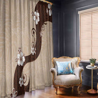 Polynesia Hibiscus Window Curtain Cameo Curve Motif - Polynesian Pride