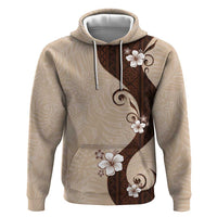 Polynesia Hibiscus Zip Hoodie Cameo Curve Motif - Polynesian Pride