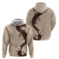 Polynesia Hibiscus Zip Hoodie Cameo Curve Motif - Polynesian Pride
