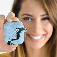 Polynesia Hibiscus AirPods Case Sky Blue Curve Motif - Polynesian Pride