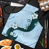 Polynesia Hibiscus Apron Sky Blue Curve Motif - Polynesian Pride