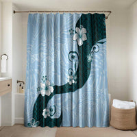 Polynesia Hibiscus Bathroom Set Sky Blue Curve Motif - Polynesian Pride