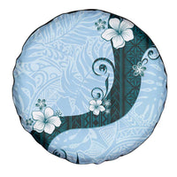 Polynesia Hibiscus Spare Tire Cover Sky Blue Curve Motif - Polynesian Pride