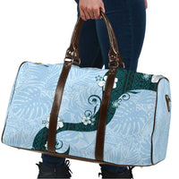 Polynesia Hibiscus Travel Bag Sky Blue Curve Motif - Polynesian Pride