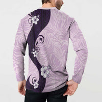 Polynesia Hibiscus Button Sweatshirt Thistle Curve Motif - Polynesian Pride