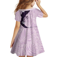 Polynesia Hibiscus Kid Short Sleeve Dress Thistle Curve Motif - Polynesian Pride