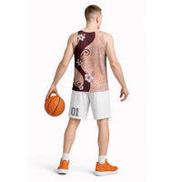 Polynesia Hibiscus Basketball Jersey Rose Bud Curve Motif - Polynesian Pride