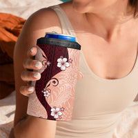Polynesia Hibiscus 4 in 1 Can Cooler Tumbler Rose Bud Curve Motif - Polynesian Pride