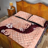 Polynesia Hibiscus Quilt Bed Set Rose Bud Curve Motif - Polynesian Pride
